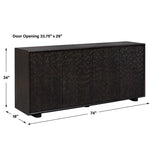Stevenson Ebony Wood 4 Door Cabinet