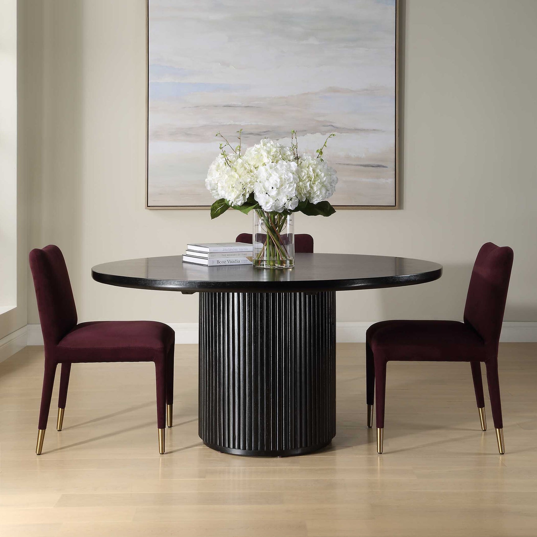 Hersch Black Round Dining Table