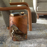 Rafe Silver/Woodtone Wooden Accent Stool