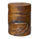 Rafe Silver/Woodtone Wooden Accent Stool