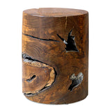 Rafe Silver/Woodtone Wooden Accent Stool
