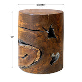 Rafe Silver/Woodtone Wooden Accent Stool