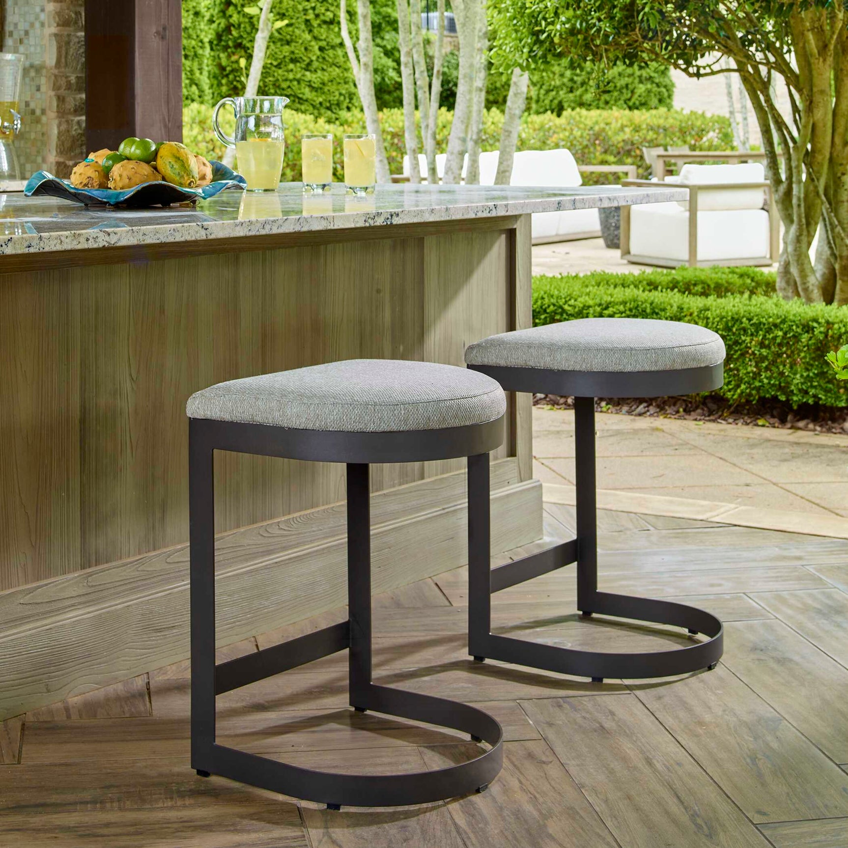 Maude Brown/Gray Outdoor Counter Stool