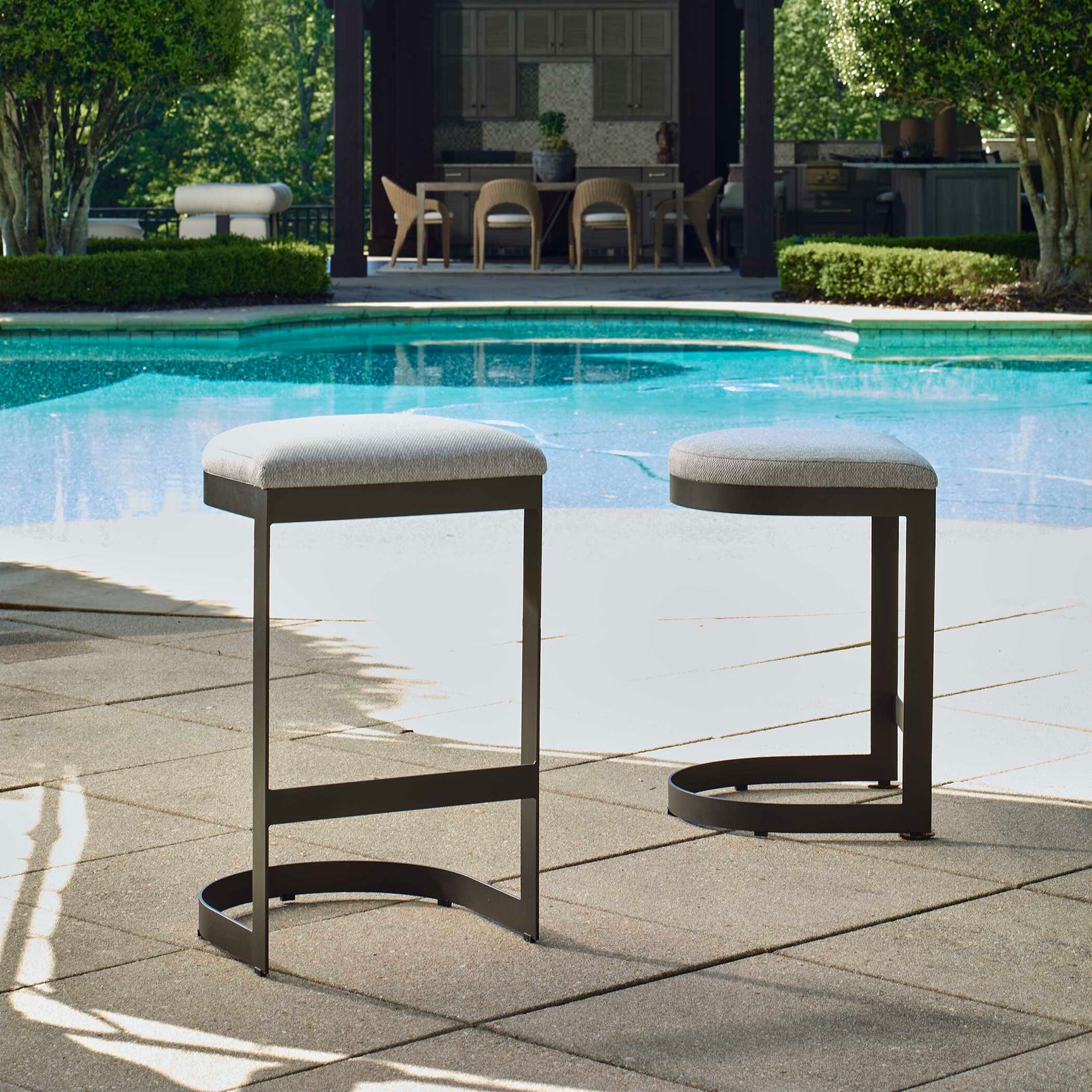 Maude Brown/Gray Outdoor Bar Stool