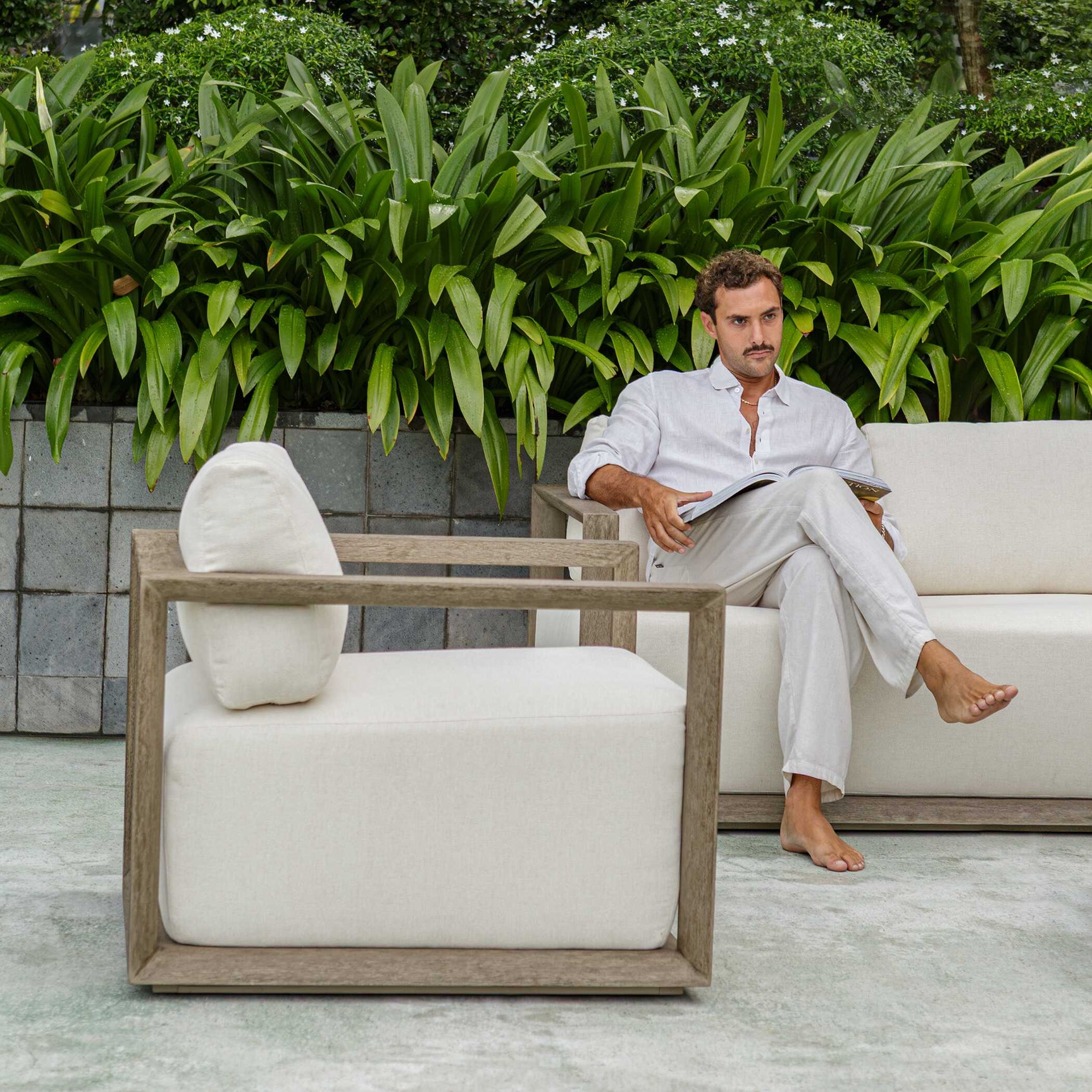 Remsen Gray Outdoor Lounge Chair
