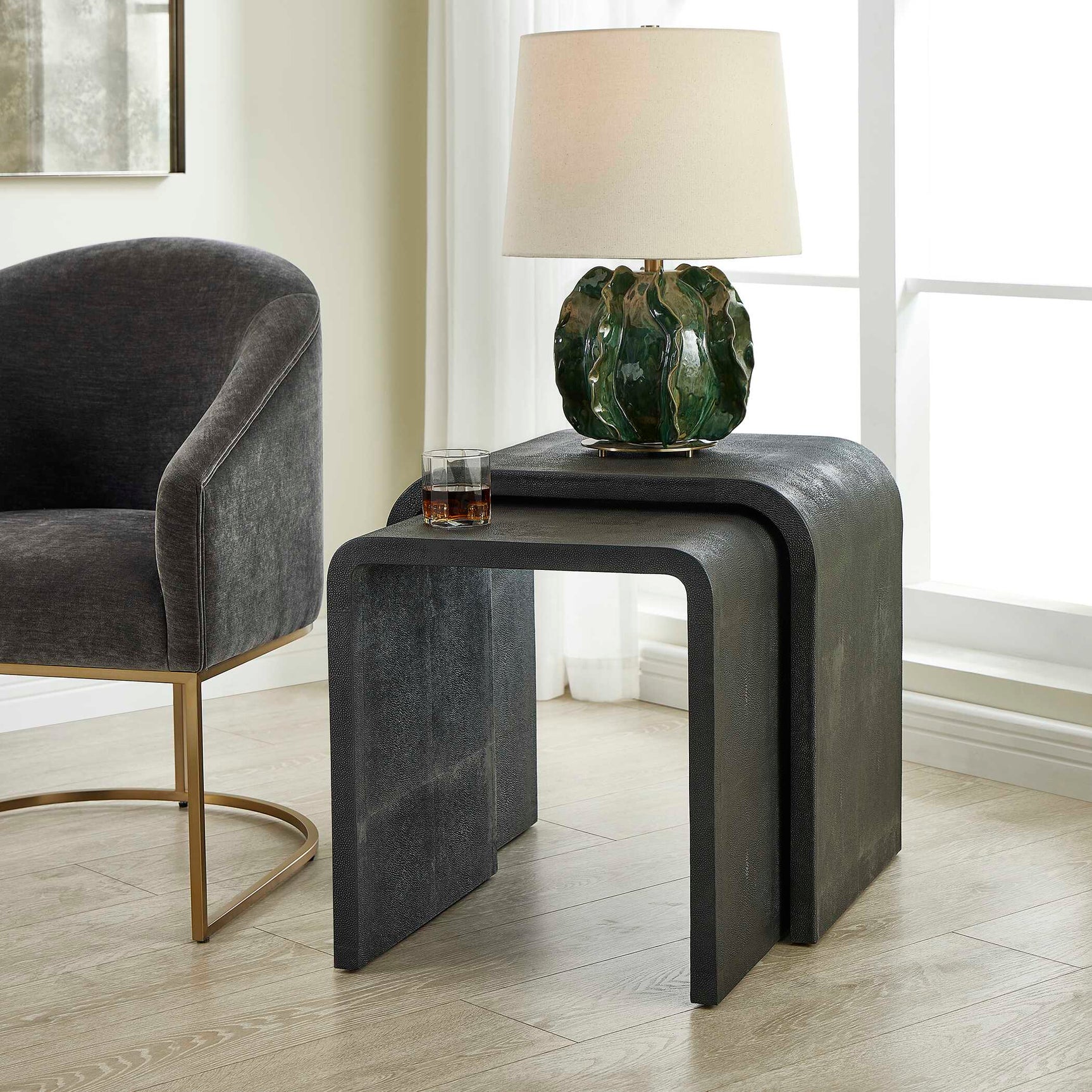 Interpose Black/Gray Nesting Side Table (Set of 2)