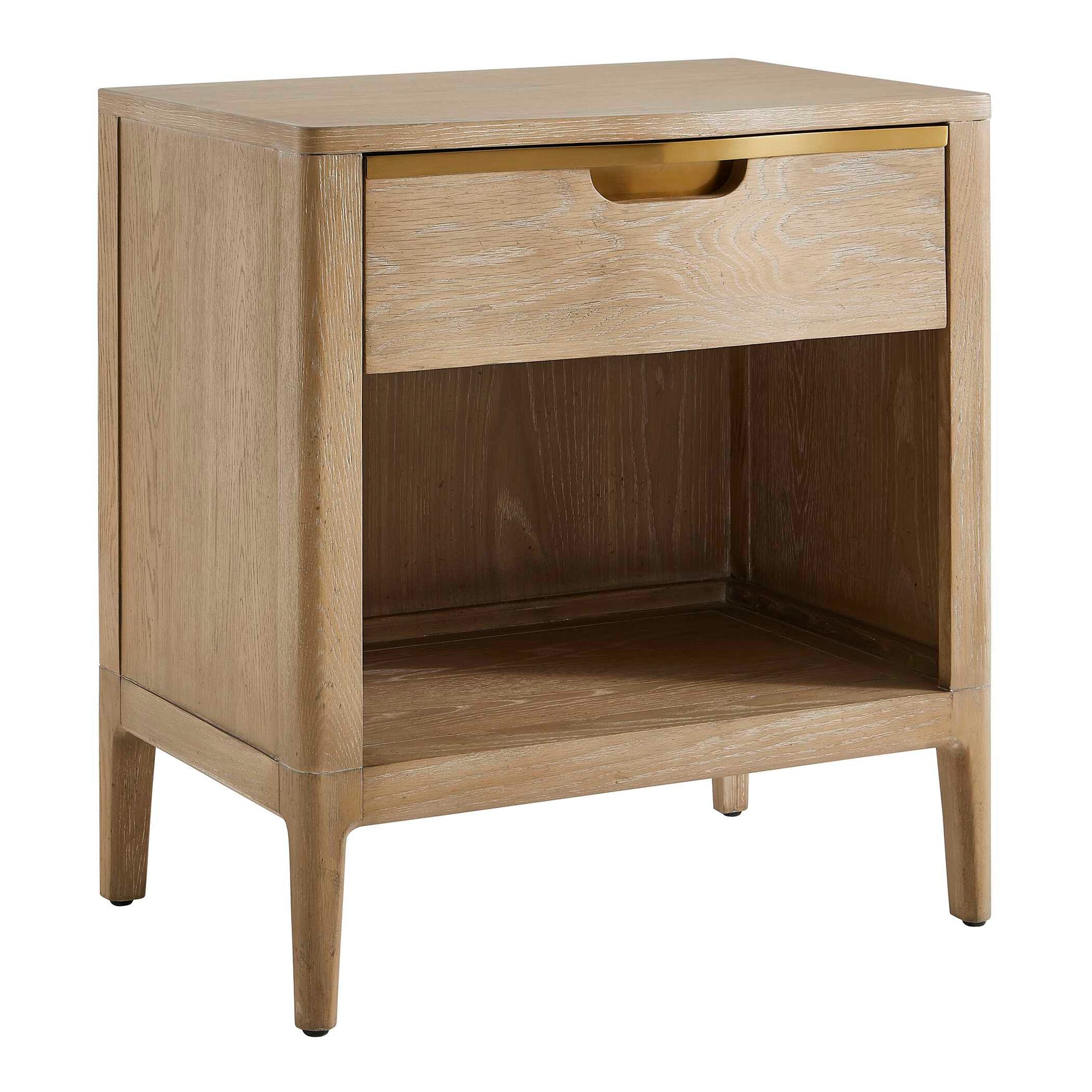 Tabi Brass/Woodtone Natural Wood Side Table