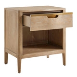 Tabi Brass/Woodtone Natural Wood Side Table