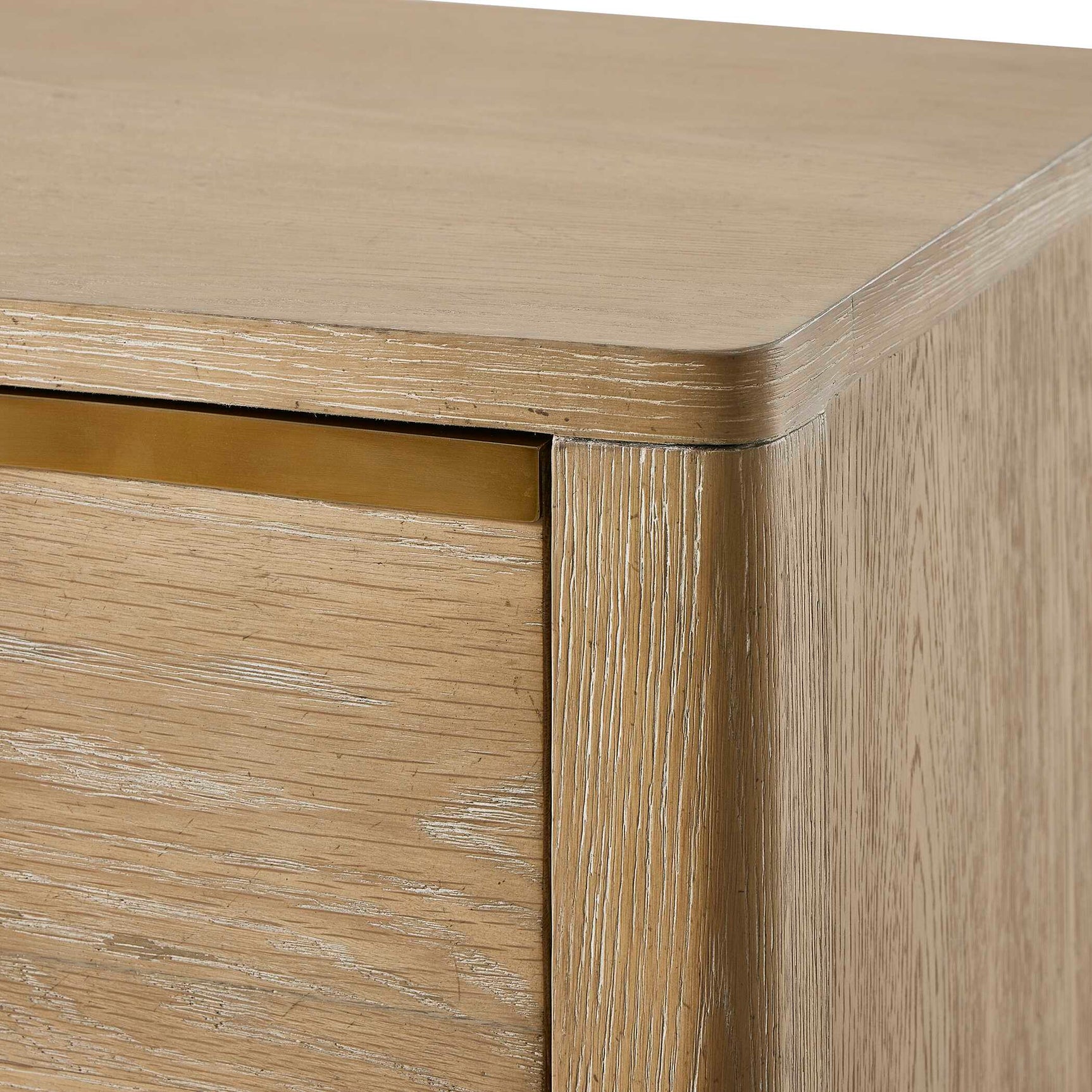 Tabi Brass/Woodtone Natural Wood Side Table