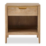 Tabi Brass/Woodtone Natural Wood Side Table