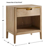 Tabi Brass/Woodtone Natural Wood Side Table