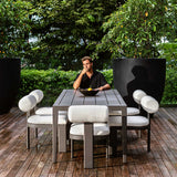 Bolster Back White Outdoor Dining Chair