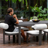 Bolster Back White Outdoor Dining Chair