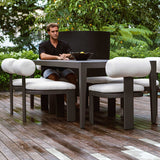 Bolster Back White Outdoor Dining Chair