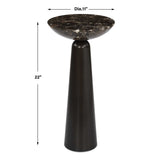 Hastings Brown Marble Accent Table