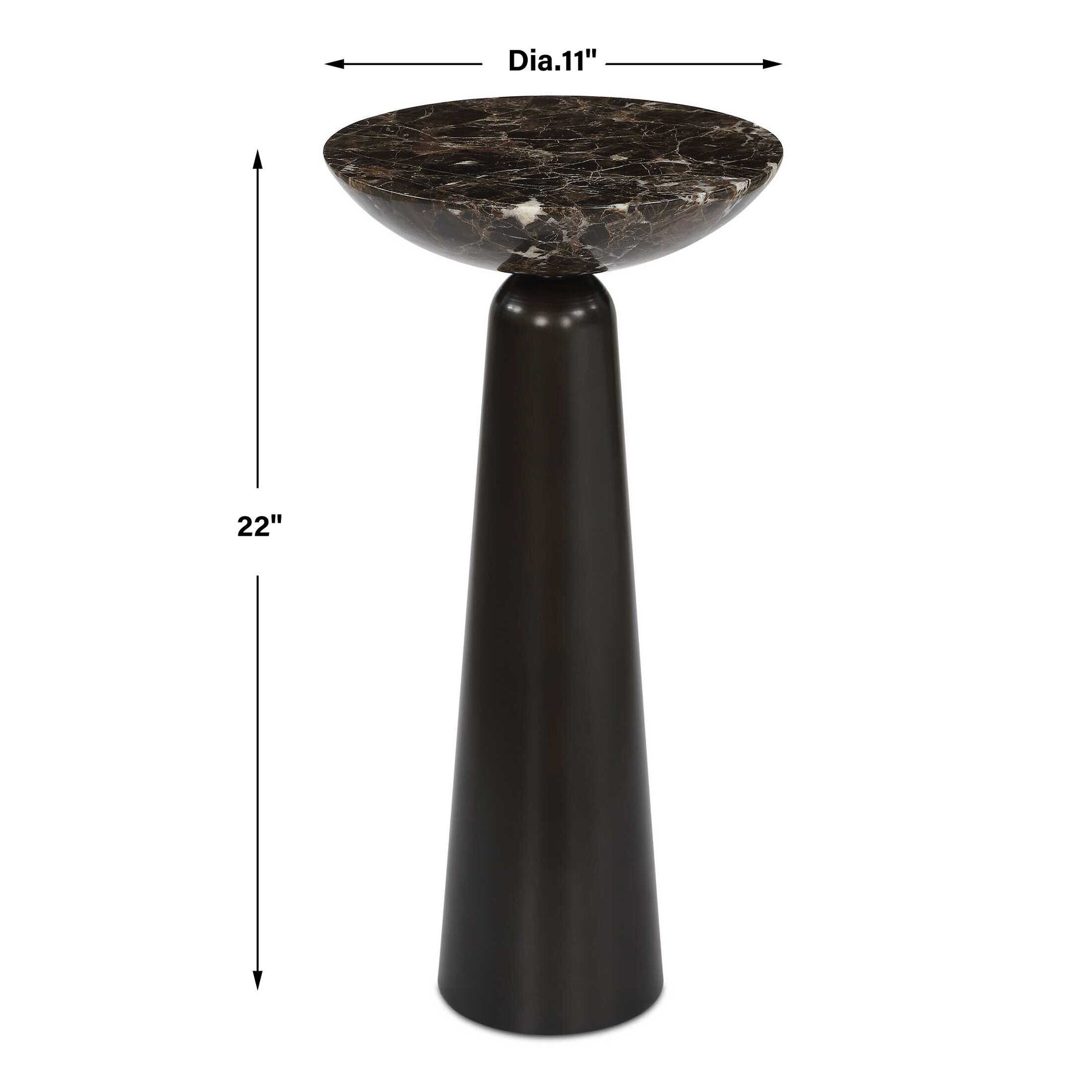 Hastings Brown Marble Accent Table
