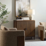 Pinstripe Woodtone Tambour 2 Door Cabinet
