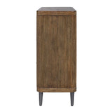 Pinstripe Woodtone Tambour 2 Door Cabinet
