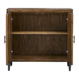 Pinstripe Woodtone Tambour 2 Door Cabinet