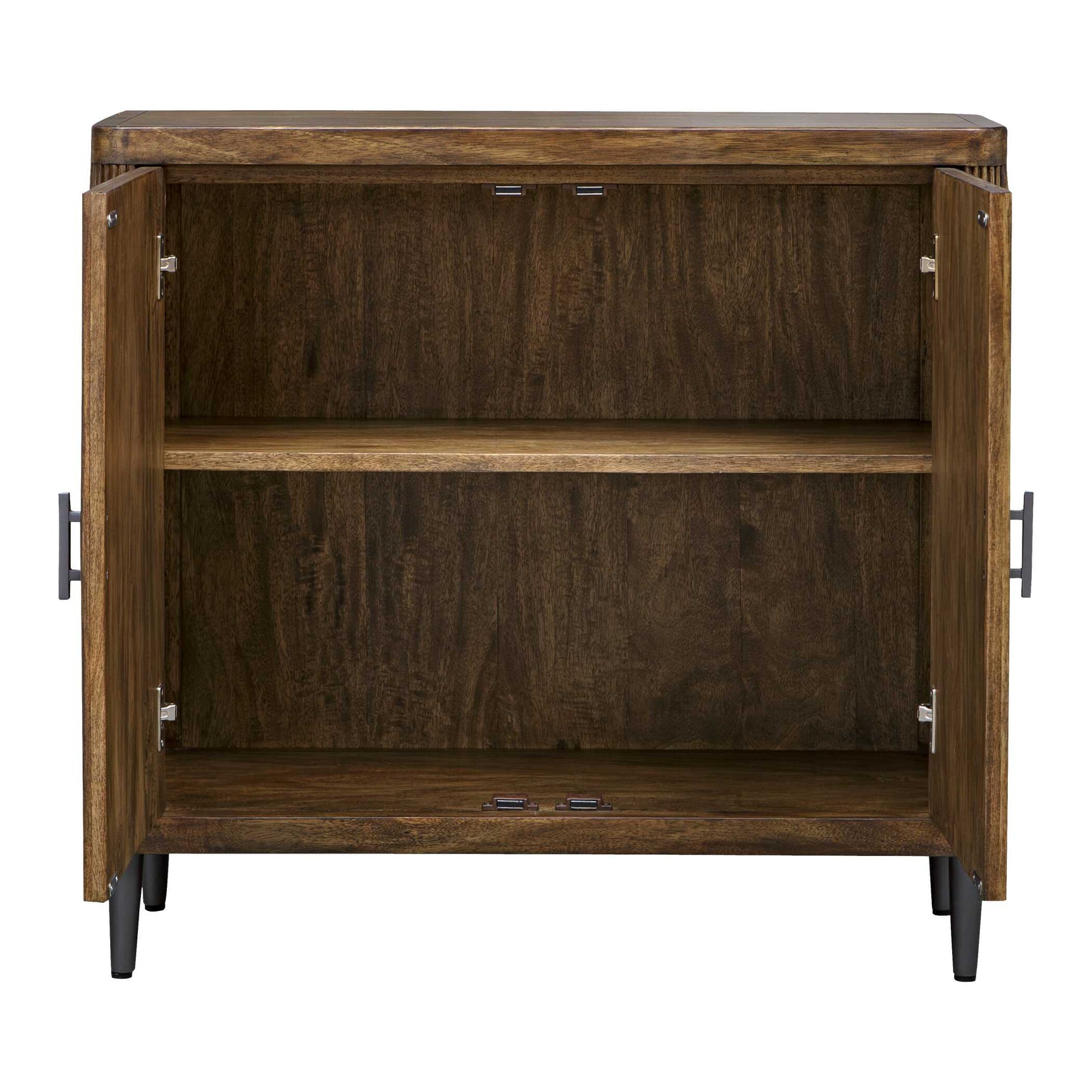 Pinstripe Woodtone Tambour 2 Door Cabinet