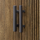 Pinstripe Woodtone Tambour 2 Door Cabinet