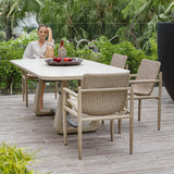 Circa White/Woodtone Concrete Outdoor Dining Table