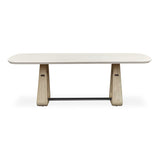 Circa White/Woodtone Concrete Outdoor Dining Table