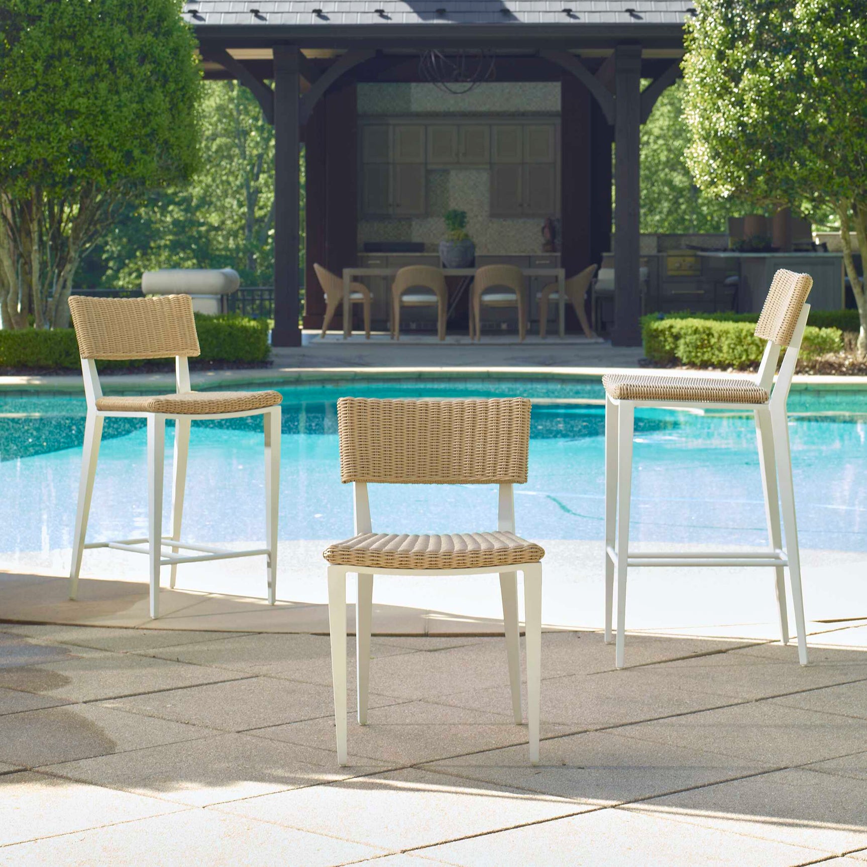 Calbas White Outdoor Counter Stool