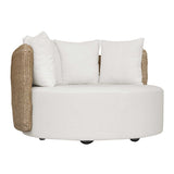 Sunset Gray/White Outdoor Round Swivel Day Bed