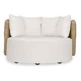 Sunset Gray/White Outdoor Round Swivel Day Bed