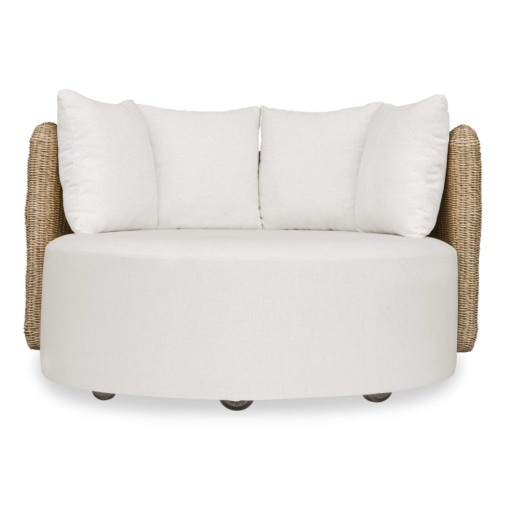 Sunset Gray/White Outdoor Round Swivel Day Bed