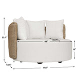 Sunset Gray/White Outdoor Round Swivel Day Bed