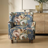 Lainey Blue Floral Upholstered Armchair