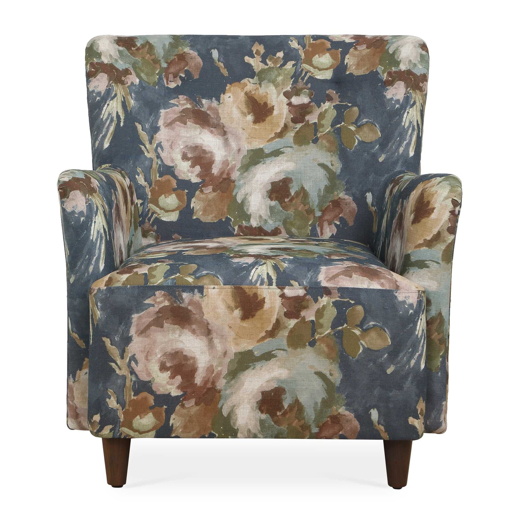 Lainey Blue Floral Upholstered Armchair
