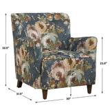 Lainey Blue Floral Upholstered Armchair