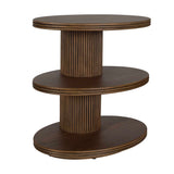 Top Walnut Tier Oval Side Table