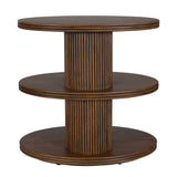 Top Walnut Tier Oval Side Table