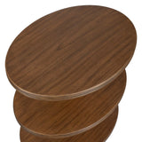 Top Walnut Tier Oval Side Table