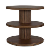 Top Walnut Tier Oval Side Table