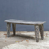 Fade To Black White Wood Bench