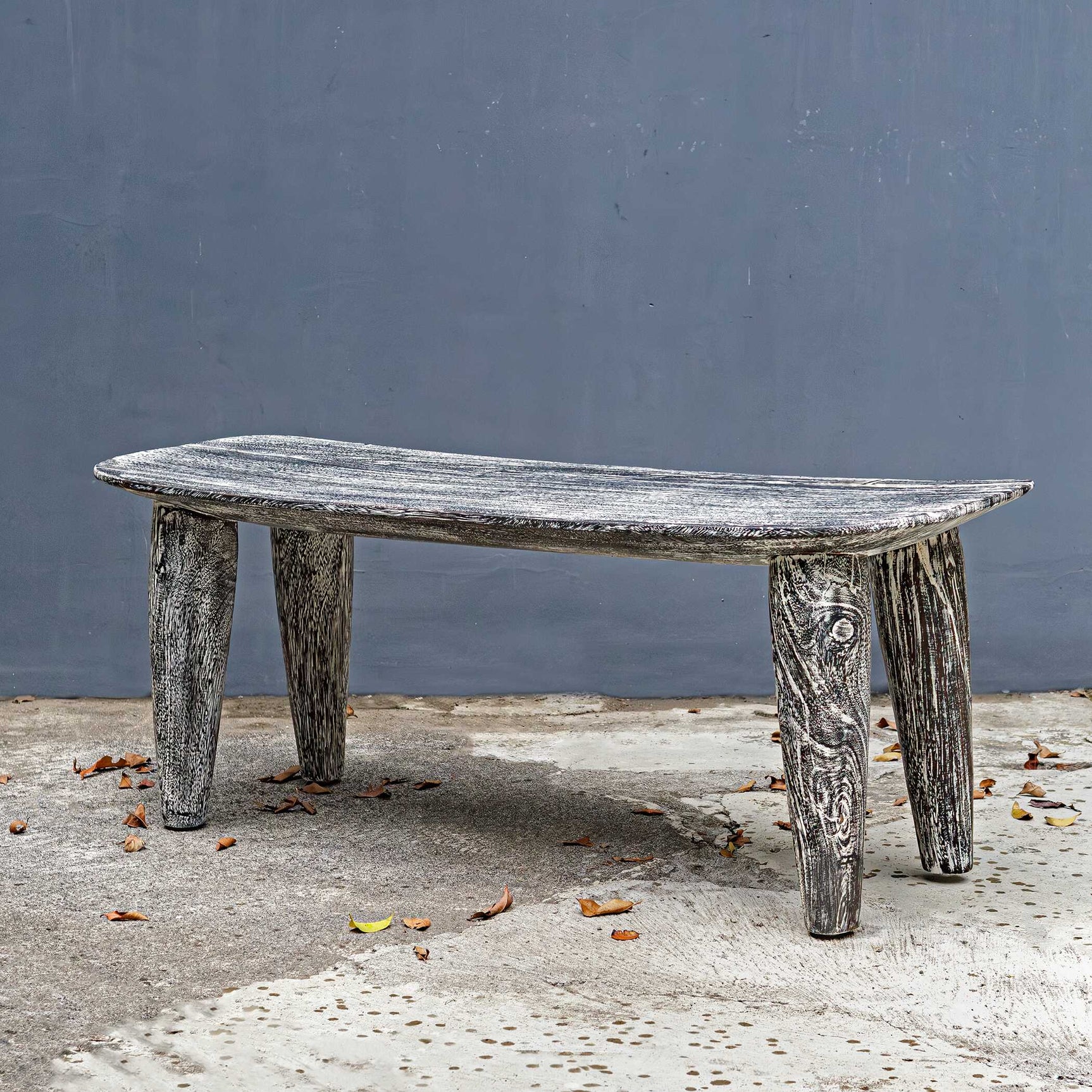 Fade To Black White Wood Bench