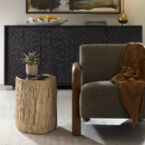 Arco Black/White Petrified Wood Top Accent Table