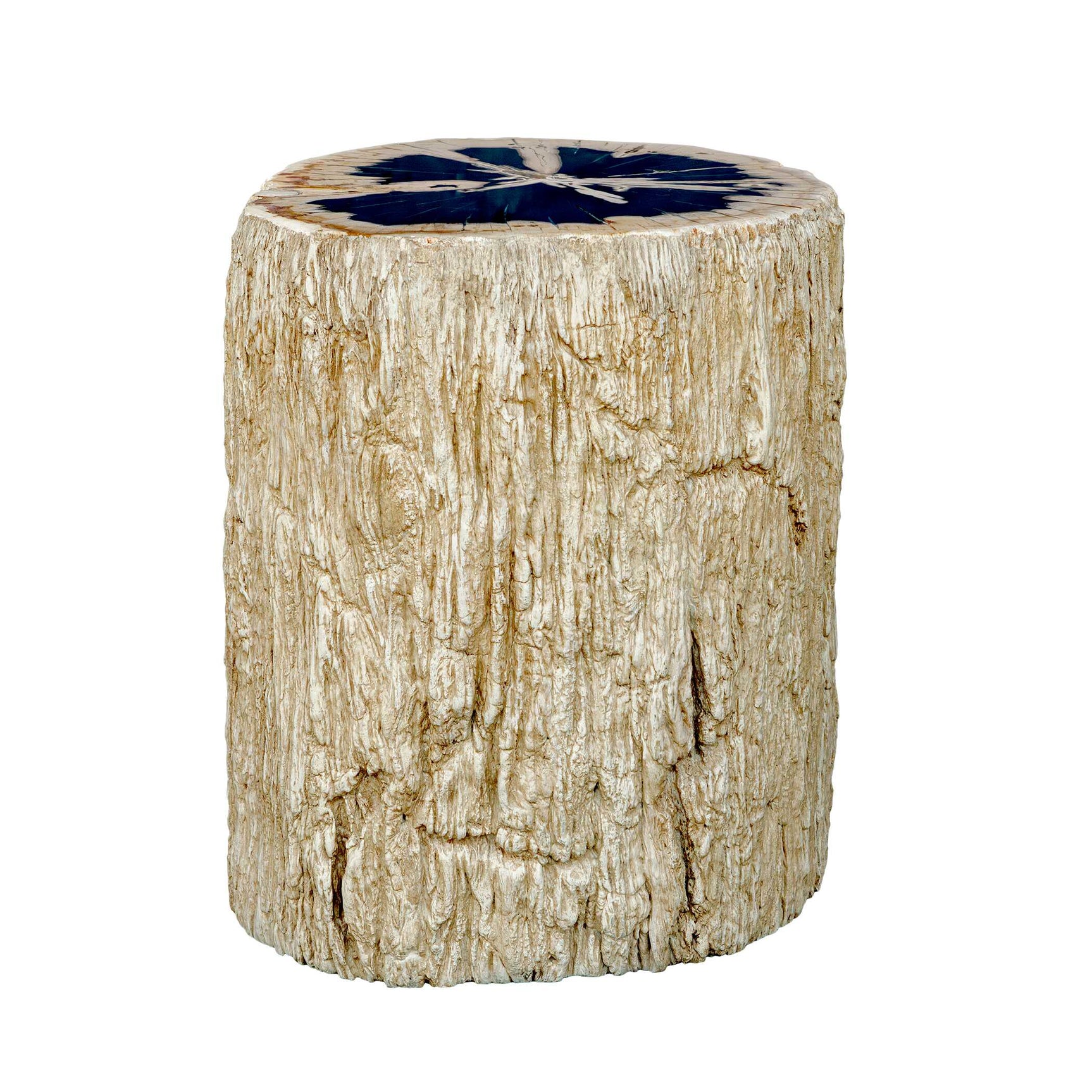 Arco Black/White Petrified Wood Top Accent Table