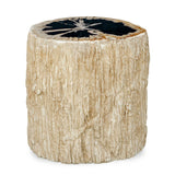 Arco Black/White Petrified Wood Top Accent Table