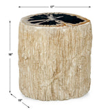 Arco Black/White Petrified Wood Top Accent Table