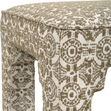 Satoria Green/White Upholstered Small Bench