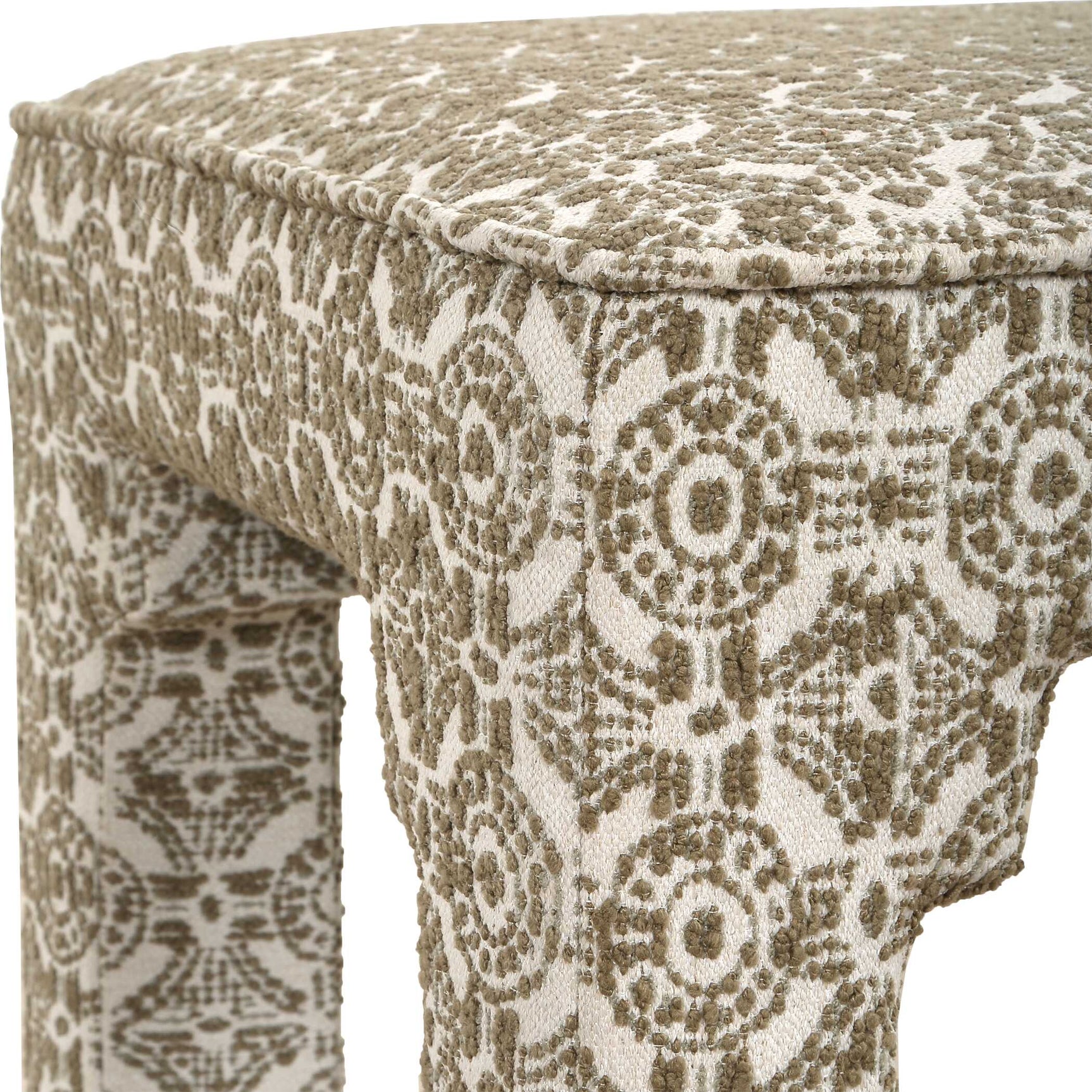 Satoria Green/White Upholstered Small Bench