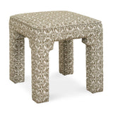 Satoria Green/White Upholstered Small Bench