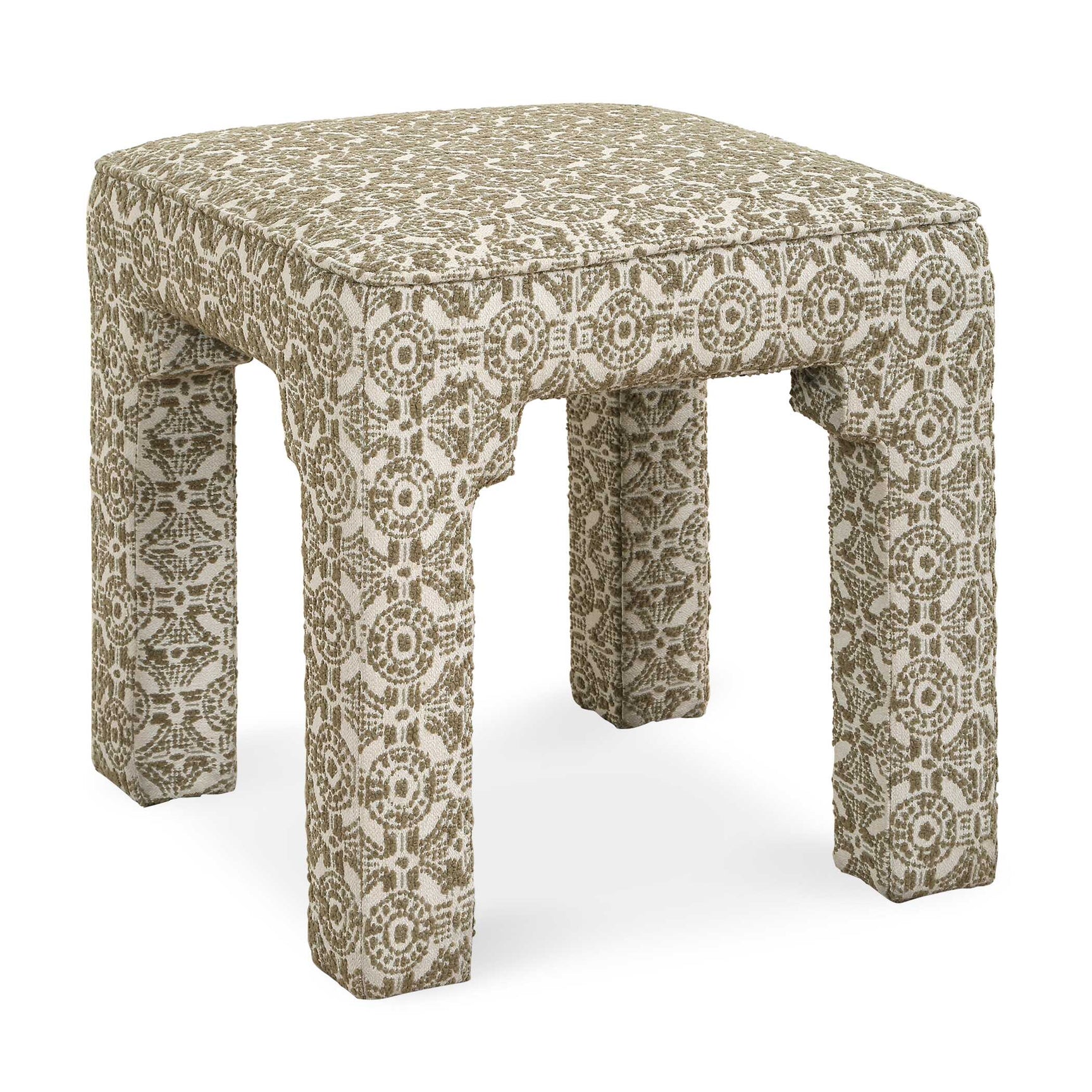 Satoria Green/White Upholstered Small Bench