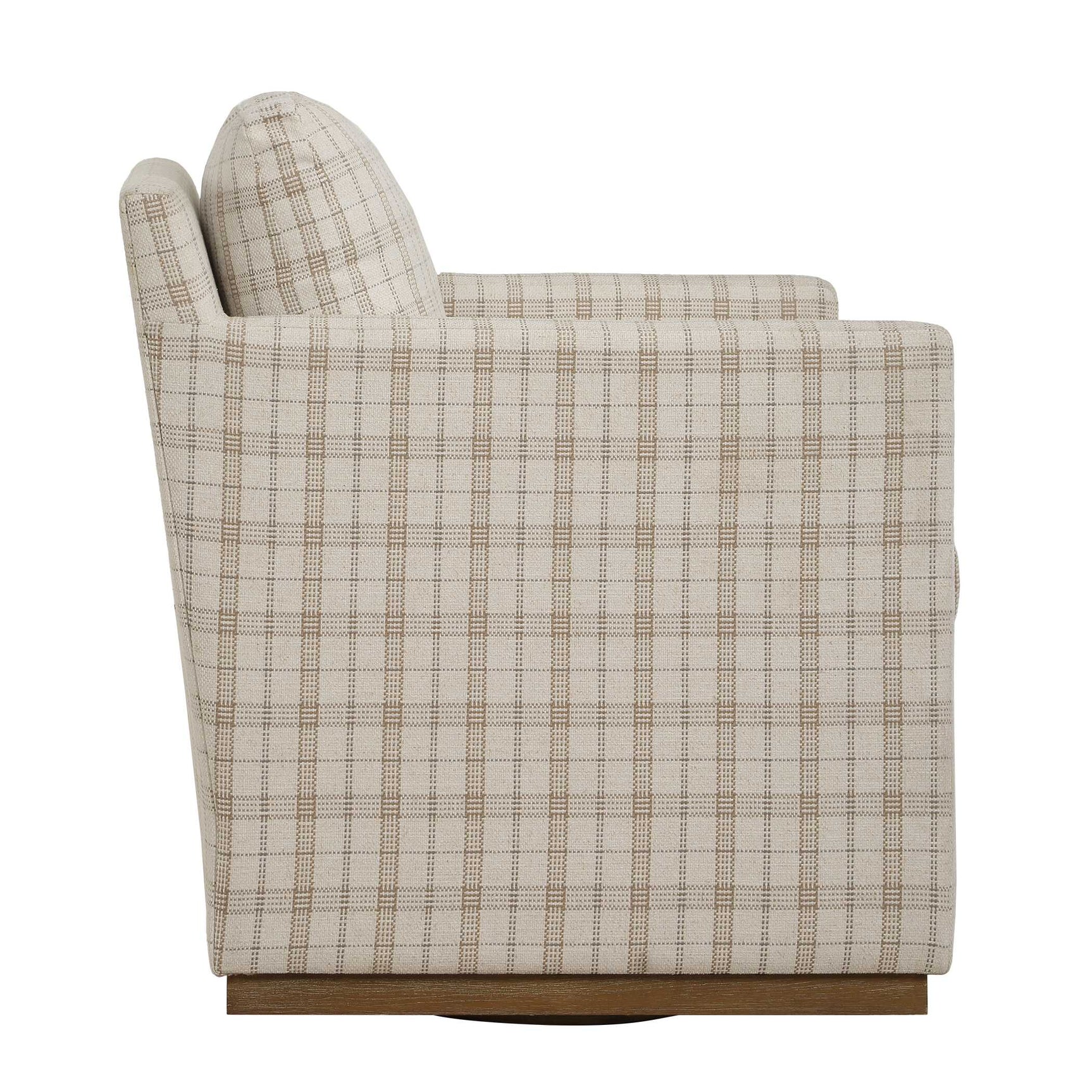 Basie White Casual Linen Swivel Chair